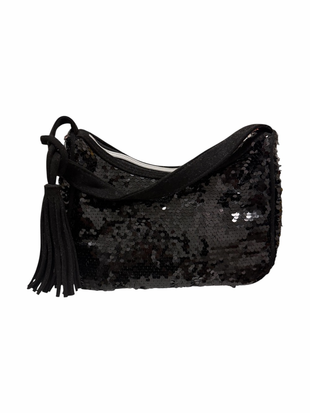 Studio 1886 Sequined Black Shoulder Handbag